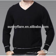 Fashion Stylish Men Organic V-Ausschnitt Kaschmirpullover